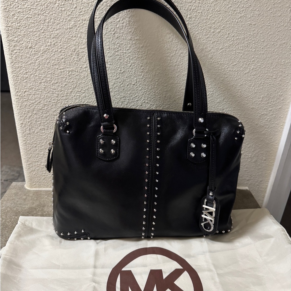 Michael Kors Black Studded Shoulder Bag